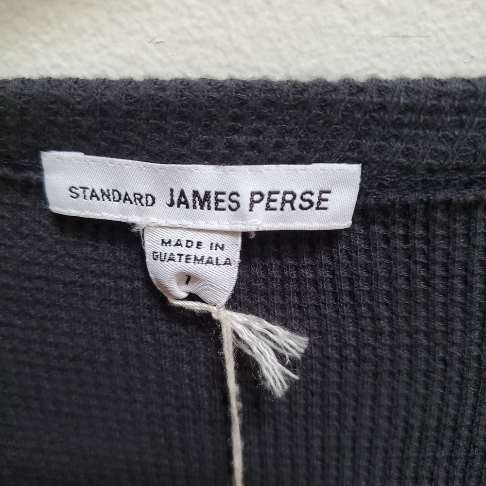 James Perse V-Neck Thermal Knit Midi Dress Elevated Basic Deep Gray Size S - Picture 10 of 14